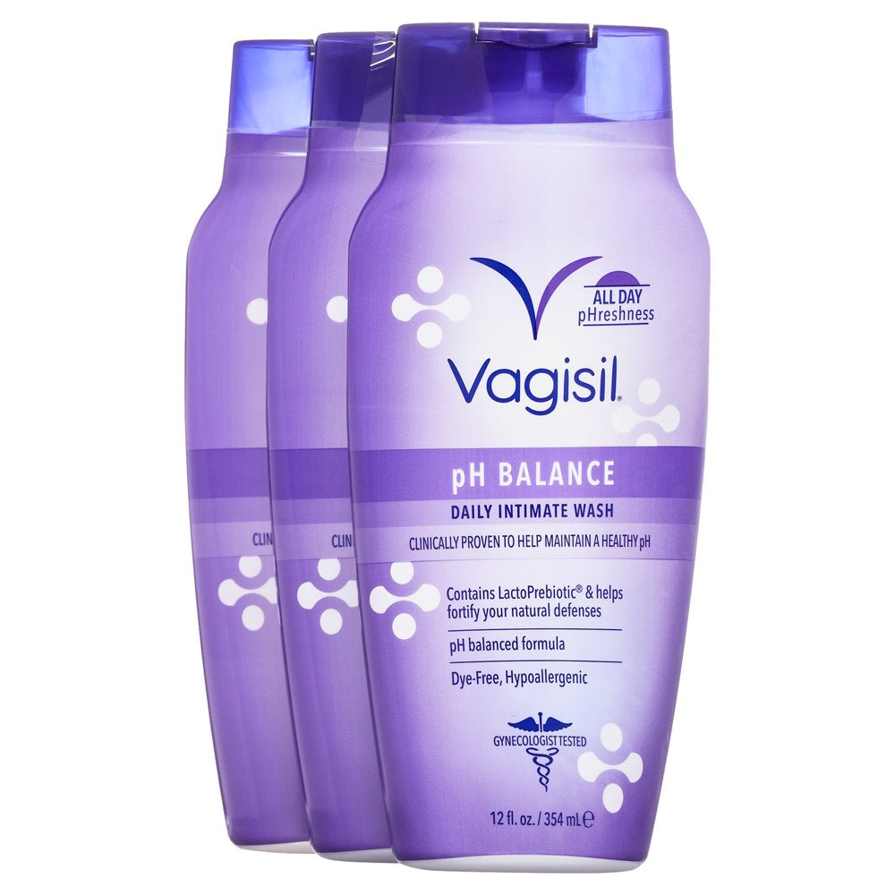 Vagisil PH Balance Daily Intimate Vaginal Feminine Wash, 12 Oz, 3 Pack