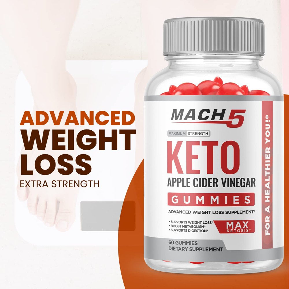 (1 Pack) Mach 5 Keto ACV Gummies - Supplement for Weight Loss - Energy & Focus Boosting Dietary Supplements for Weight Management & Metabolism - Fat Burn - 60 Gummies