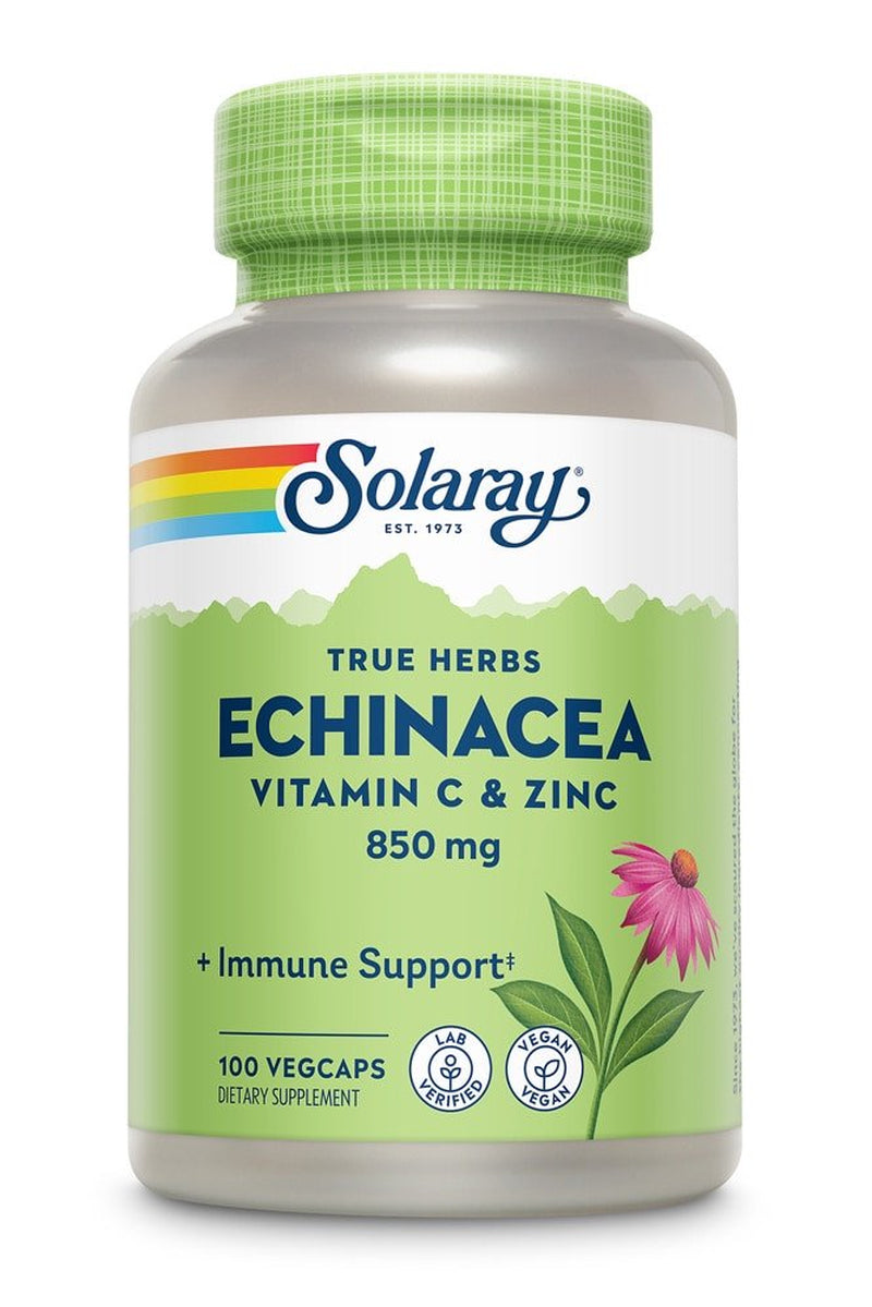Solaray Echinacea with Vitamin C and Zinc -- 100 Vegcaps