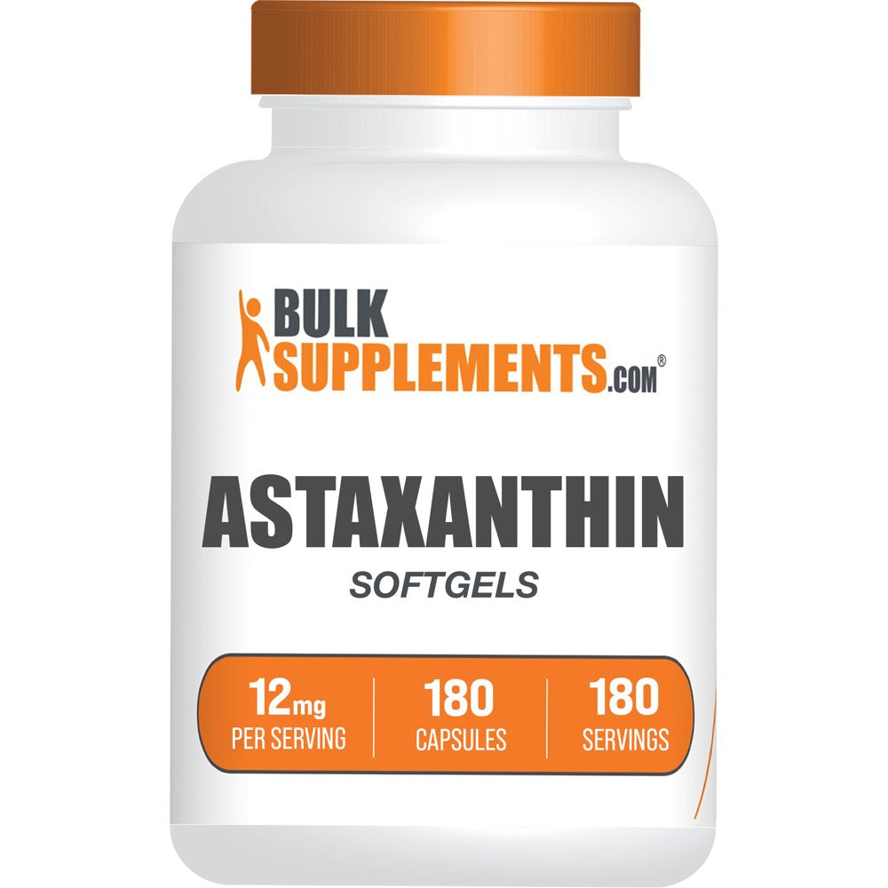 Bulksupplements.Com Astaxanthin Softgels, 12Mg - Antioxidant Supplement (180 Softgels - 180 Servings)