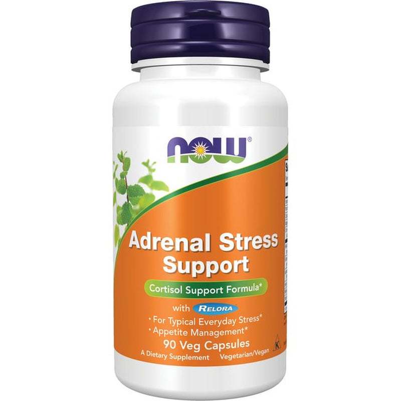 NOW Supplements, Adrenal Stress Support, Cortisol Support Formula* with Relora®, for Typical Everyday Stress*, Appetite Management*, 90 Veg Capsules