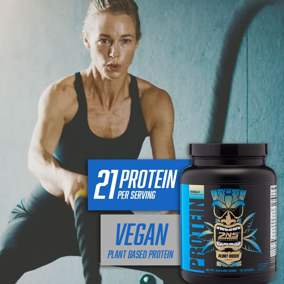 2Nd Nature Supplements – Plant-Based Protein, Vanilla, 30 Servings, 2.2 LB – 21G Vegan Protein & Eaas to Support Muscle Growth & Recovery – No Sugars Added & Made without Soy, Gluten or Gmos