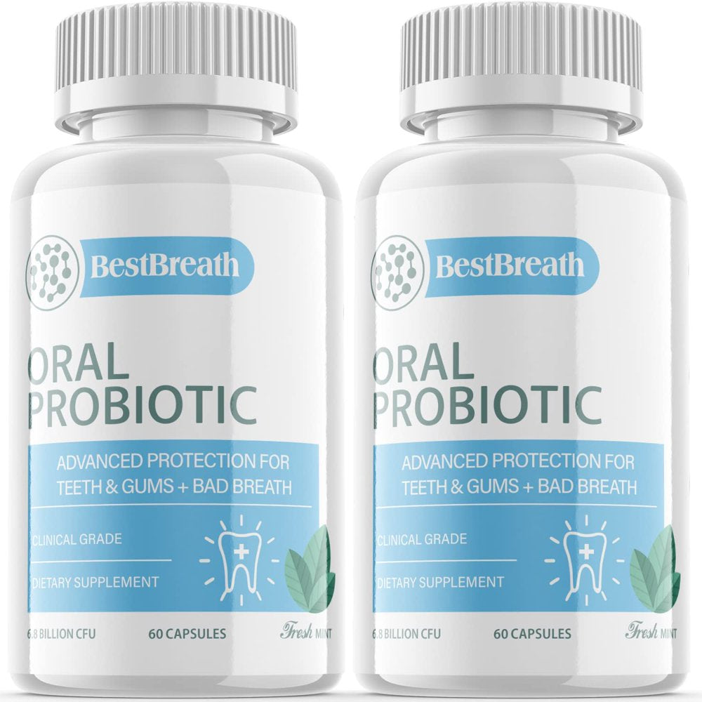 (2 Pack) Best Breath - Advanced Oral Probiotics Formula for Healthy Teeth and Gums, Fresh Breath, Ear, Nose, Throat, and Immune Health Supplement - 120 Capsules