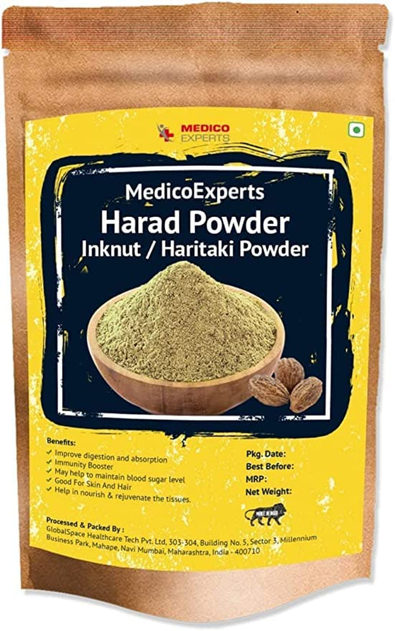 Veena Haritaki Powder Organic - 100 GMS | 100% Pure Harde Powder | Kadukkai Powder | Harad Powder | Inknut Powder for Dark Circles, Face, Skin & Healthy Digestion