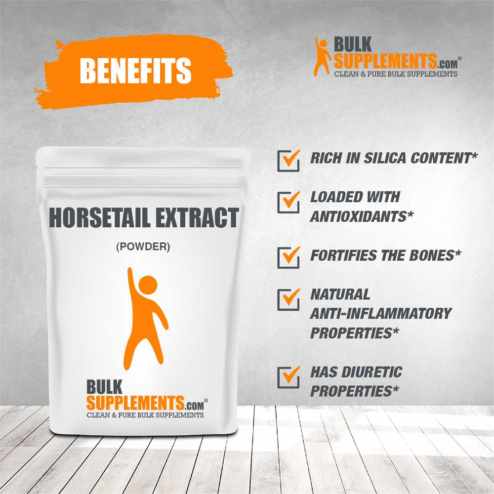 Bulksupplements.Com Horsetail Extract Powder - Silica Supplements - Hair Growth Supplement (100 Grams - 3.5 Oz)