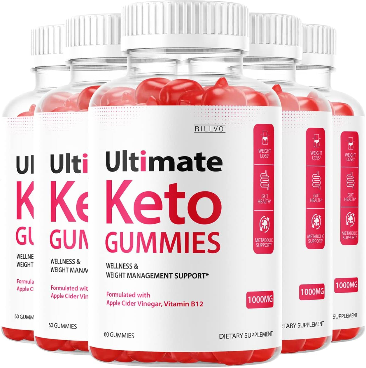 (5 Pack) Ultimate Keto Gummies Max Potency Ultimate Keto Gummy Advanced Formula (300 Gummies)