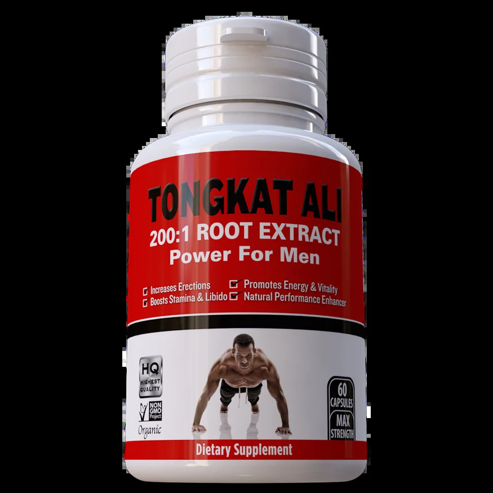 Tongkat Ali Extract Testosterone Pills for Men 60 Capsules Organic Supplement