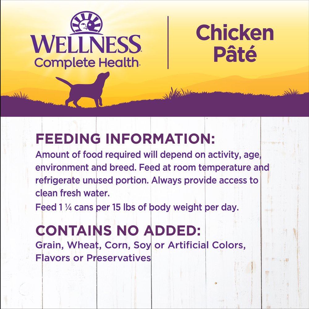 Wellness Complete Health Natural Wet Canned Dog Food, Chicken & Sweet Potato, 12.5-Ounce Can (Pack of 12)