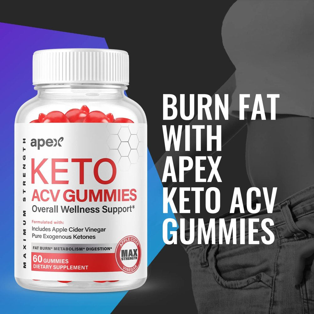 (1 Pack) Apex Keto ACV Gummies - Supplement for Weight Loss - Energy & Focus Boosting Dietary Supplements for Weight Management & Metabolism - Fat Burn - 60 Gummies