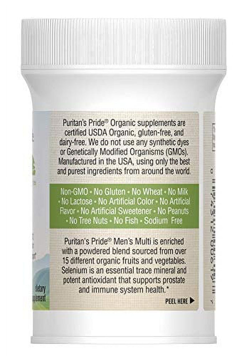 Puritans Pride One Daily Mens Multivitamin Caplets with Zinc, 30 Count (Pack of 1)