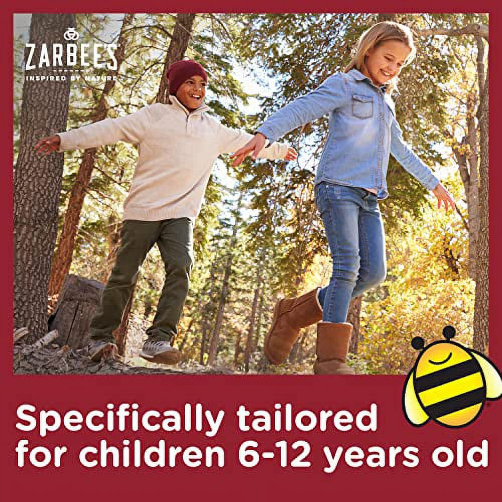 Zarbeeâ€™S Kids All-In-One Daytime Cough for Children 6-12 with Dark Honey, Turmeric, B-Vitamins & Zinc, #1 Pediatrician Recommended, Drug & Alcohol-Free, Grape Flavor, 8FL Oz