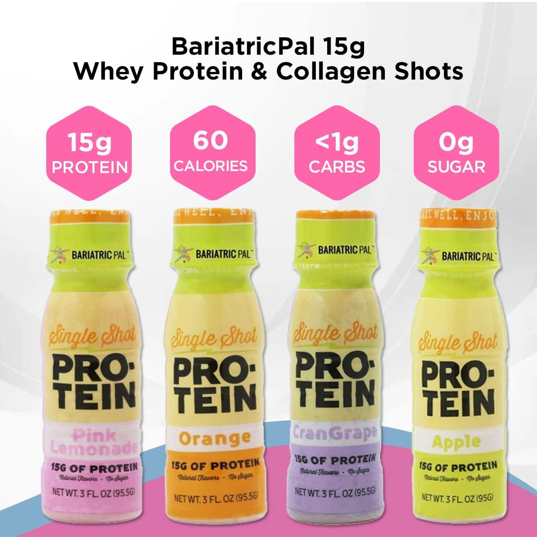 Bariatricpal 15G Protein & Collagen Shots - Variety Pack (4 Bottles)