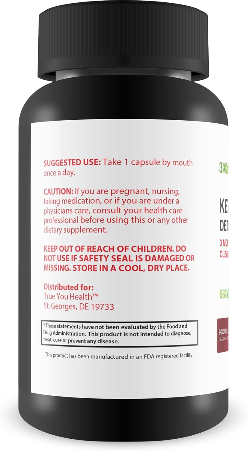 3X Ketorganix Keto+Acv 3X Detox Cleanse - 3 Month Supply Keto Detox Cleanse - Natural Detox Support with Full Body Cleanse - Promote Immune Health - Help Reduce Oxidative Stress & Bloating