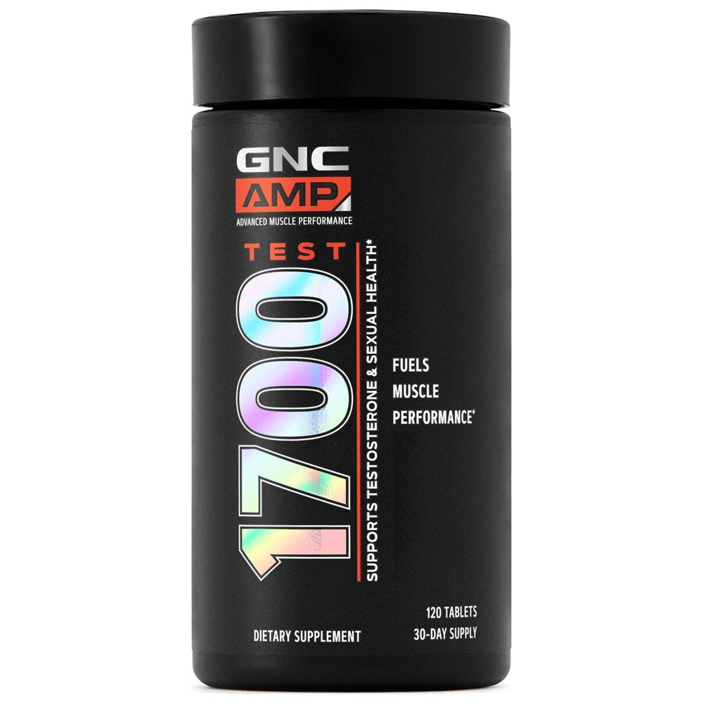 GNC AMP Test 1700 | Men'S Testosterone and Libido Support Supplement | Fuels Muscle Performance and Enhances Energy | 120 Tablets