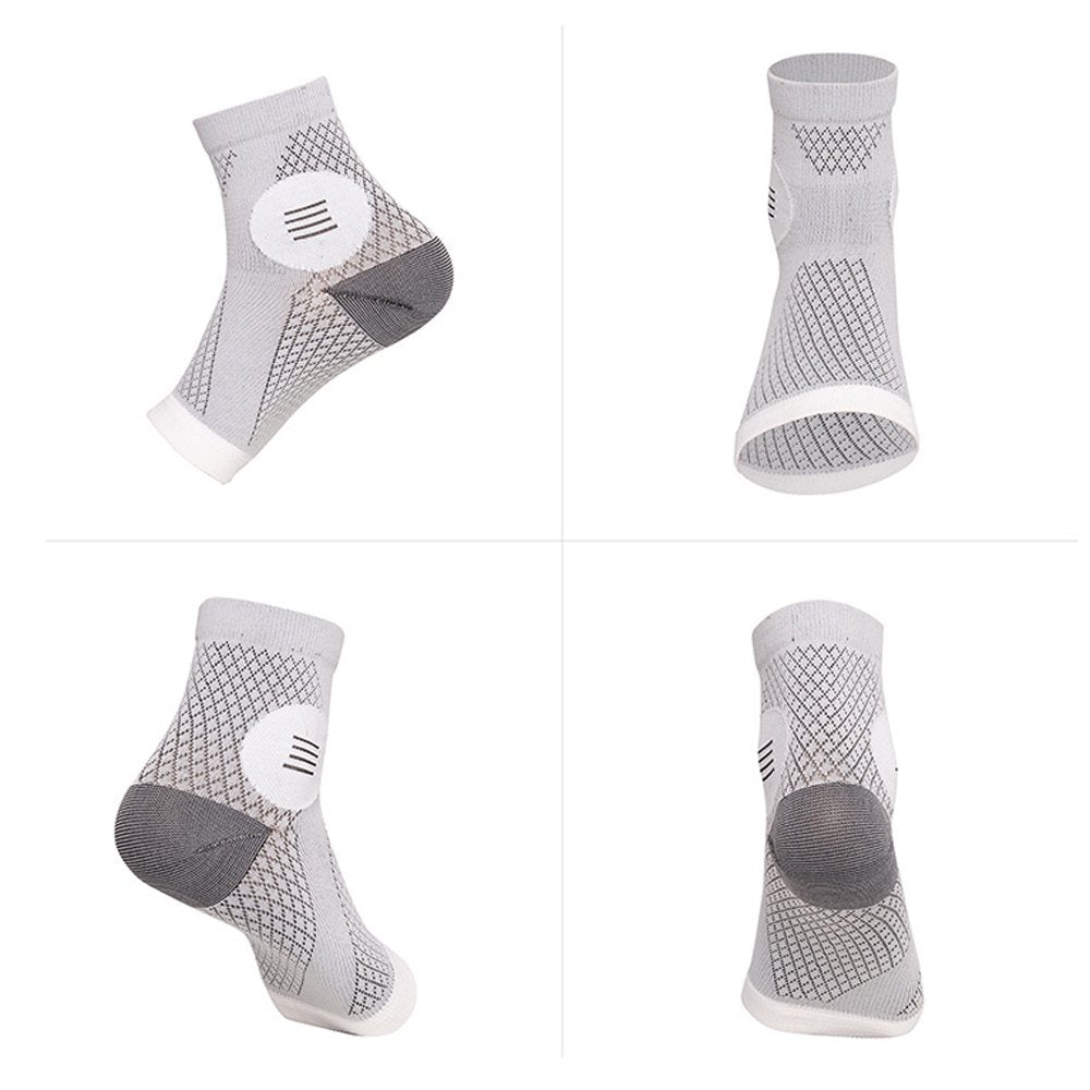 3 Pairs Neuropathy Socks - Peripheral Neuritis Compression Diabetic Toeless Foot Sleeves for for Men and Women(White-Xl)