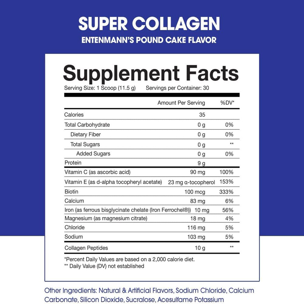 Obvi Entenmann'S Collagen Peptides, Protein Powder, Hydrolyzed Grass-Fed Bovine Collagen Peptides, Supports Gut Health, Healthy Hair, Skin, Nails (Pound Cake, 30 Servings)