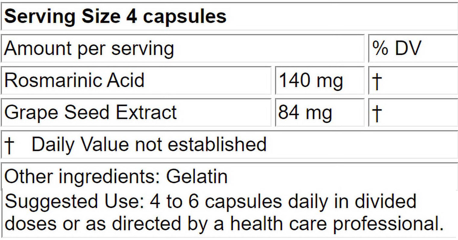 Lifelink'S Rosmarinic Acid Complex | 120 Capsules | Antioxidant, anti Aging | Gluten Free & Non-Gmo | Made in the USA