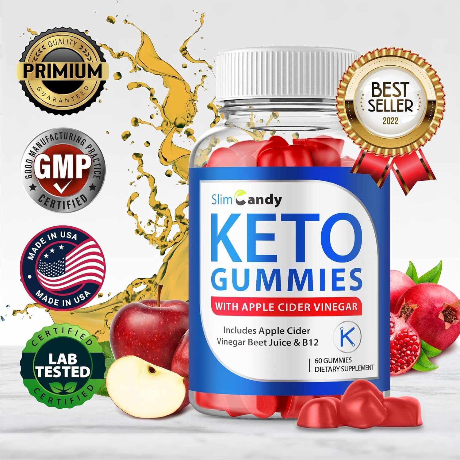 (3 Pack) Slim Candy Keto ACV Gummies, Slim Candy Keto Gummies Slim Candy ACV Gummies with Apple Cider Vinegar, Slimcandy Advanced Gummy (180 Gummies)