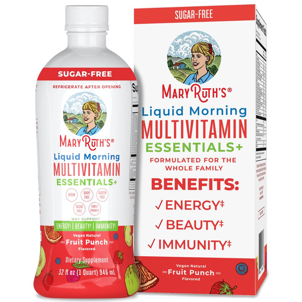 Maryruth'S Multivitamin for Women Men Kids | No Added Sugar | Vitamin a C D E B6 B12 Biotin Zinc | Mens Womens Multivitamin | Immune Support + Energy | Daily Vitamins for Ages 1+ | Vegan | 32 Fl Oz