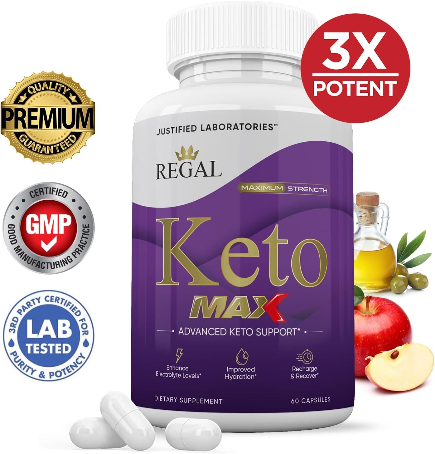 (2 Pack) Regal Keto Max Keto Pills 1200MG Includes Includes Apple Cider Vinegar Gobhb Exogenous Ketones Advanced Ketosis Support for Men Women 120 Capsules