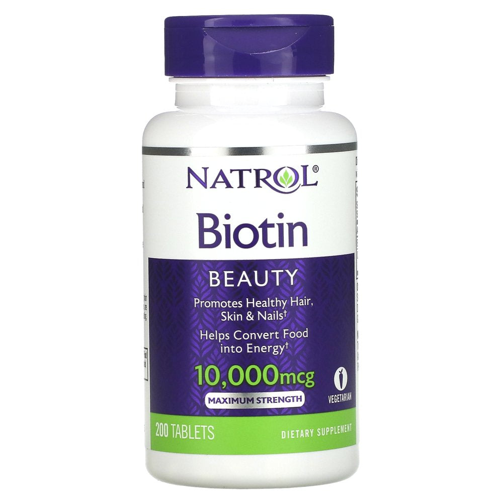 Natrol Biotin, Maximum Strength, 10,000 Mcg, 200 Tablets