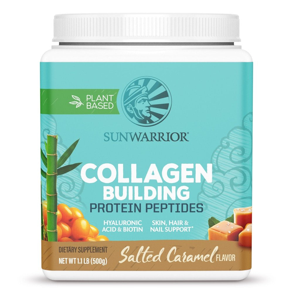 Sunwarrior Collagen Building Protein Peptides Salted Caramel -- 17.6 Oz