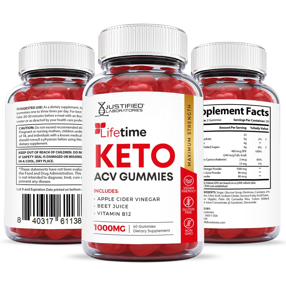 (5 Pack) Lifetime Keto ACV Gummies 1000MG Dietary Supplement 300 Gummys