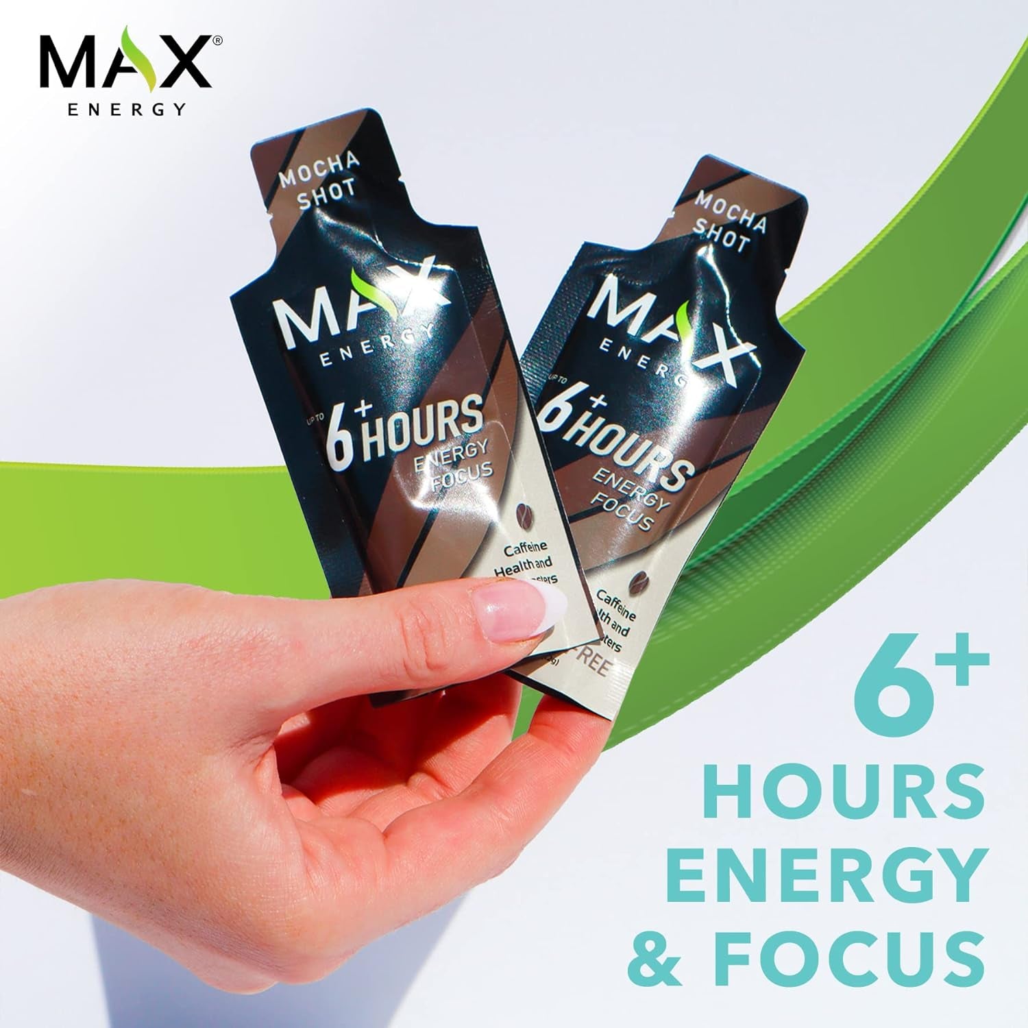 Max Energy Mocha Shot, Healthy Energy & Immune Boosters, Sugar Free, 5 Calories Each, up to 6 Hours of Energy, 25 Pack