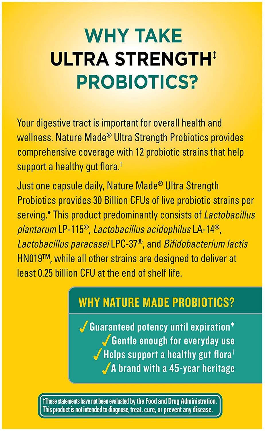 Nature Made Ultra Strength Probiotic Capsules, 25 Ea (Pack of 3)