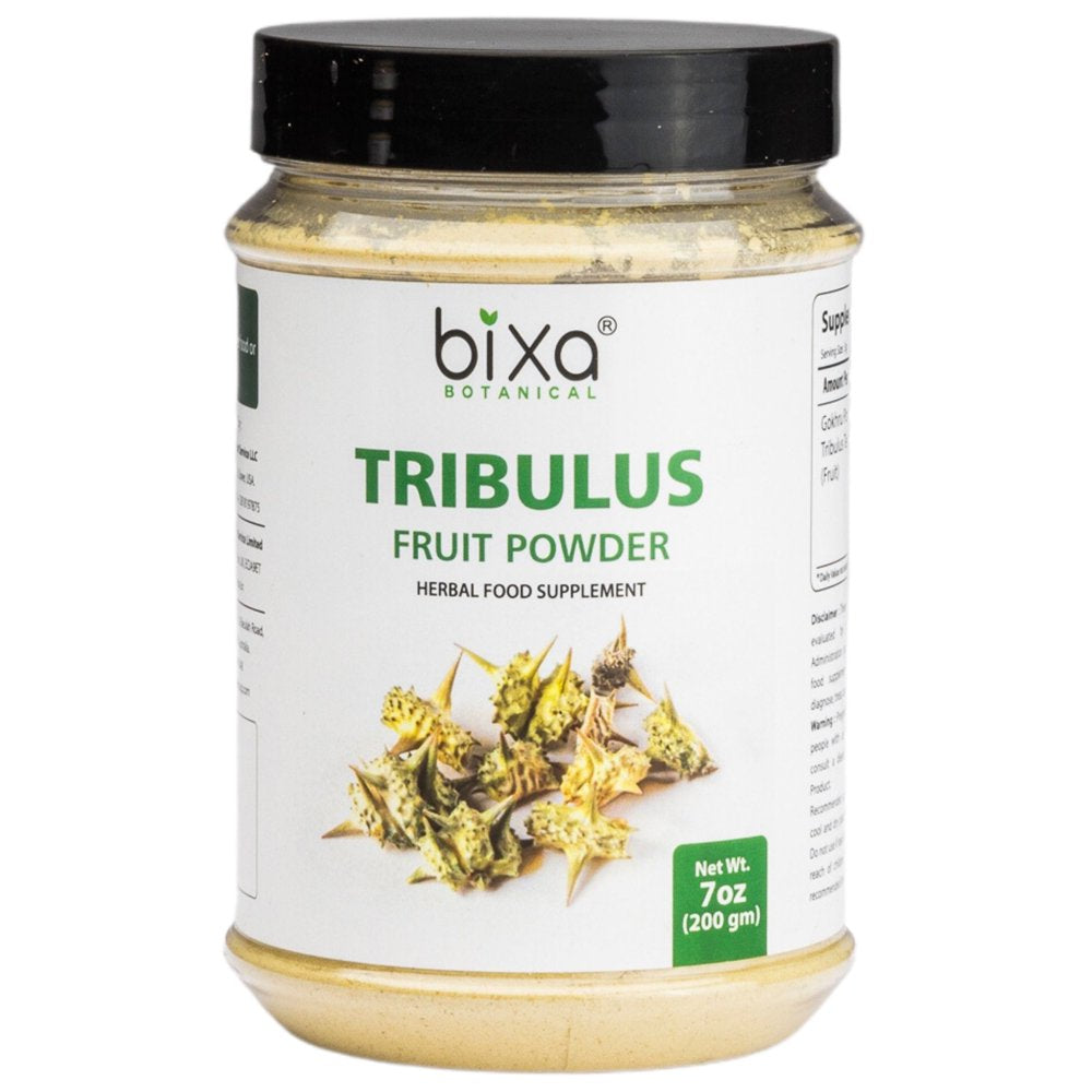 Tribulus Terrestris Powder- 7 Oz / 200G (Gokshura/Gokhru) Kidney Cleanse Supplement - Natural Testosterone Booster | Supports Proper Kidney Function & Urine Output | Bixa Botanical