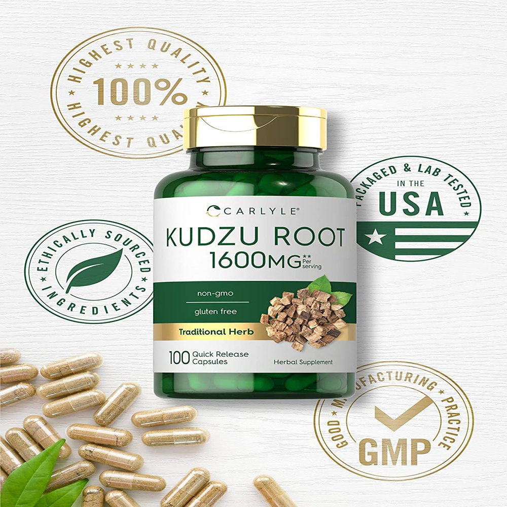 Kudzu Root Extract | 1600Mg | 100 Capsules | Herbal Supplement | by Carlyle