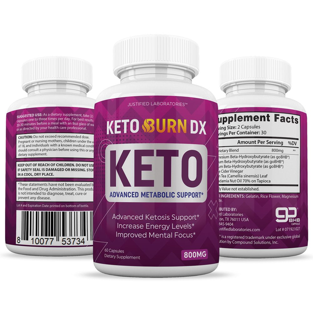 (5 Pack) Keto Burn DX Pills 800MG Includes Apple Cider Vinegar Gobhb Exogenous Ketones Advanced Ketosis Support for Men Women 300 Capsules