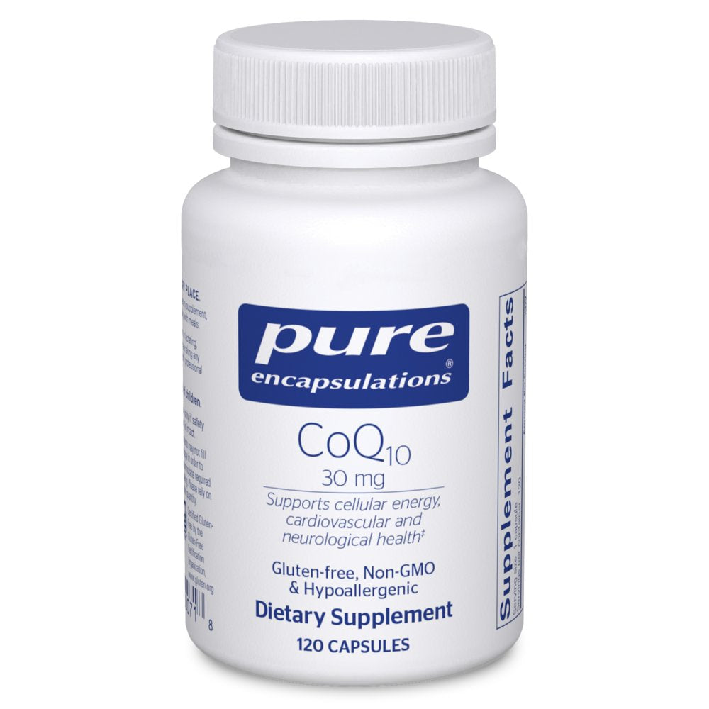 Pure Encapsulations Coq10 30 Mg | Coenzyme Q10 Supplement for Energy, Antioxidants, Brain and Cellular Health, Cognition, and Cardiovascular Support* | 120 Capsules