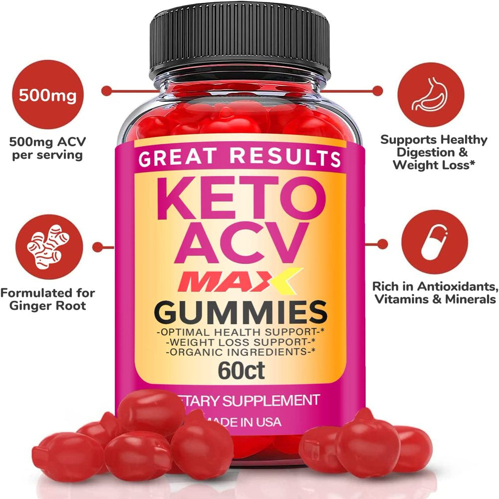 (5 Pack) Great Results Max Keto ACV Gummies - Supplement for Weight Loss - Energy & Focus Boosting Dietary Supplements for Weight Management & Metabolism - Fat Burn - 300 Gummies