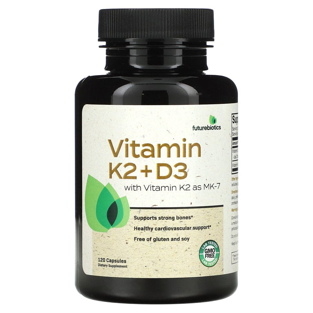 Futurebiotics Vitamin K2 + D3 with Vitamin K2 as MK-7, 120 Capsules