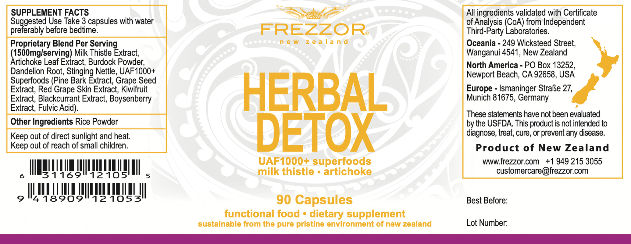 FREZZOR Milk Thistle Herbal Detox Capsule for Liver and Kidney Health, 270 Count, 3 Bottles