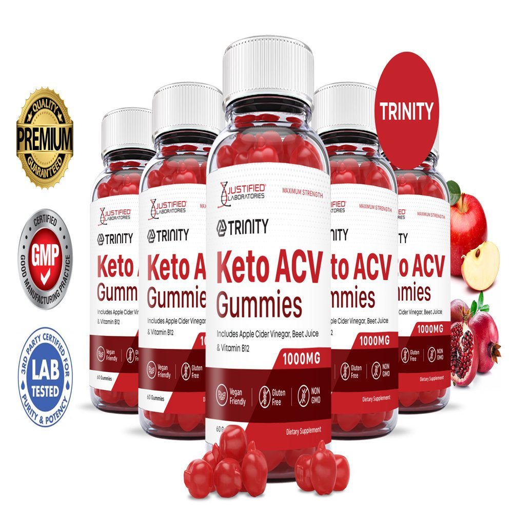 (5 Pack) Trinity Keto ACV Gummies 1000MG Dietary Supplement 300 Gummys