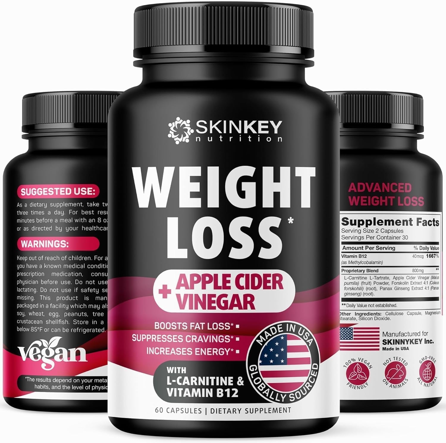 Weight Loss Pills for Women - Fat Burner Diet That Work Fast & Men Made in USA Appetite Supressant with Garcinia Cambogia Green Tea, 60 Capsules