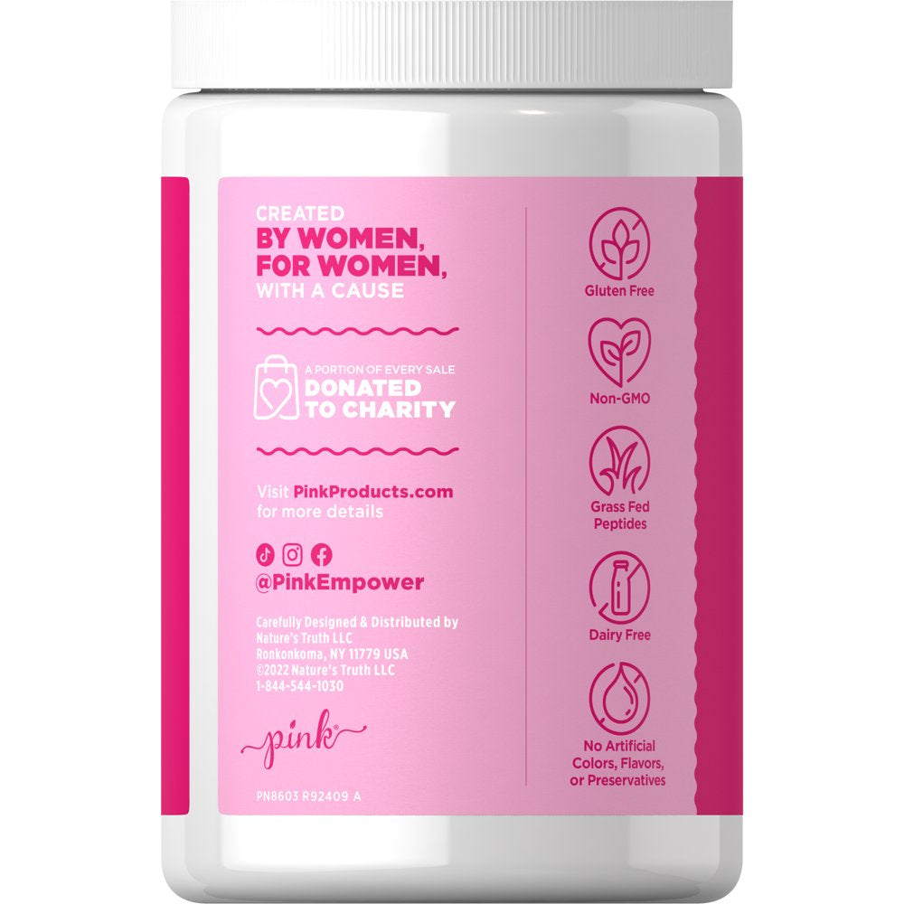 Pink Beauty Collagen Peptides, Unflavored Powder, Dietary Supplement, 9 Oz.