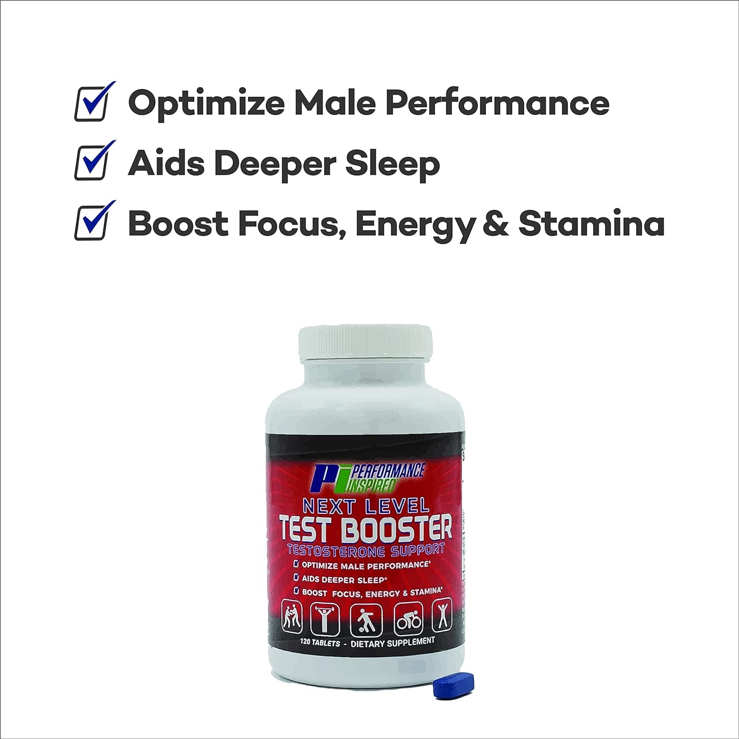 PERFORMANCE INSPIRED - Next Level Test Booster - T Booster - Test Support - Ashwagandha Root Extract - 120 Count