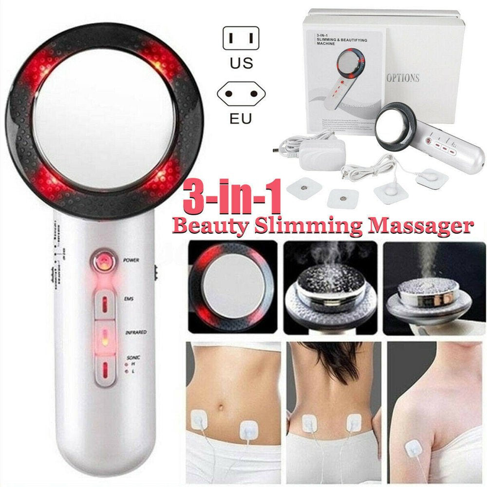 Weight Burning Massager,Body Slimming Massager,3 in 1 Ultrasonic RF Cellulite Remover Machine with 300Ml Gel for Belly Arm and Leg