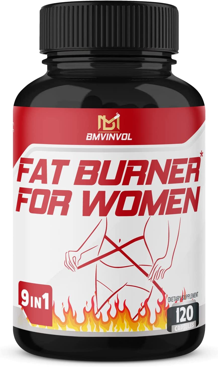 (120 Capsules) Fat Burner for Women, 9 Powerful Blend of Green Tea, Apple Cider Vinegar, Green Coffee Bean, Garcinia Cambogia, White Kidney Bean, Coleus Forskohlii, Raspberry Ketones, and Others