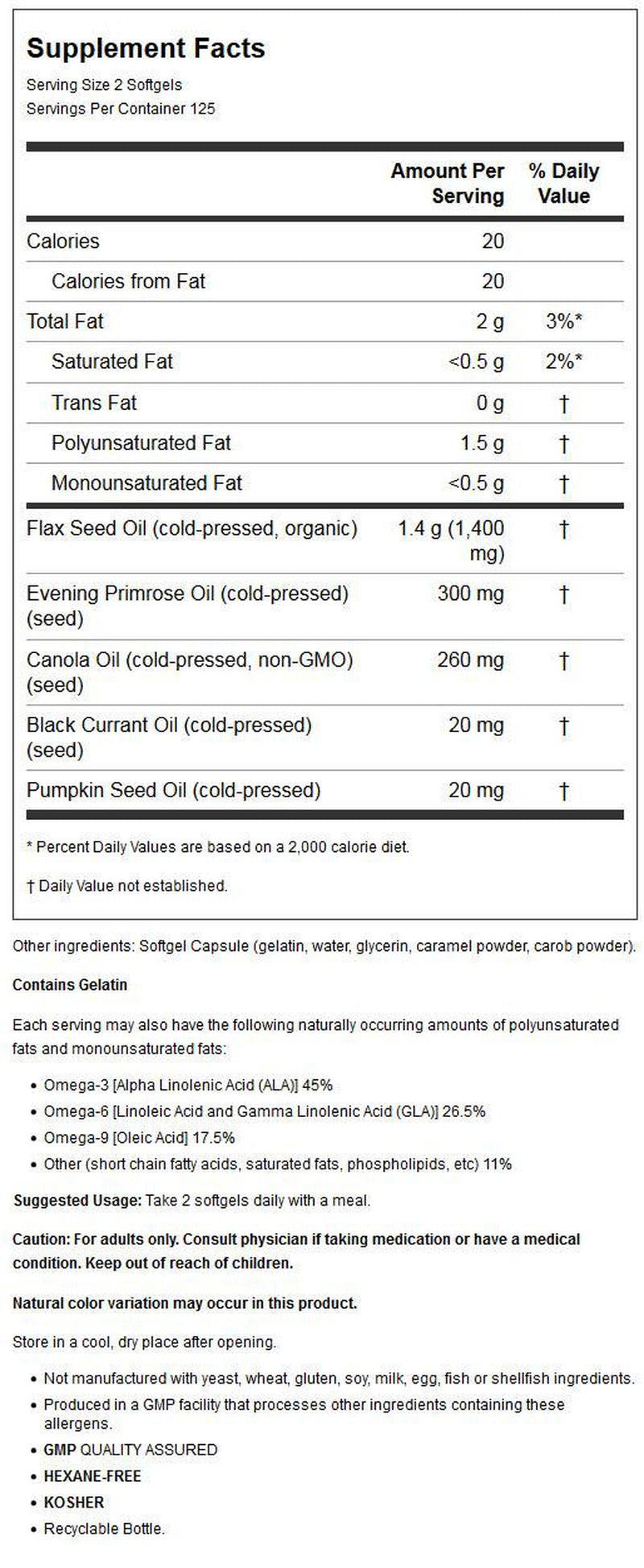 NOW Supplements, Omega 3-6-9 1000 Mg with a Blend of Flax Seed, Evening Primrose, Canola, Black Currant and Pumpkin Seed Oils, 250 Softgels