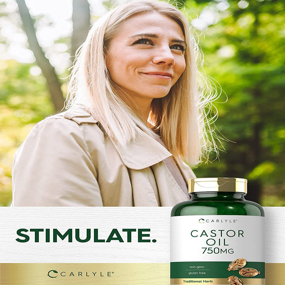 Castor Oil 750Mg | 200 Softgel | Traditional Herb | by Carlyle