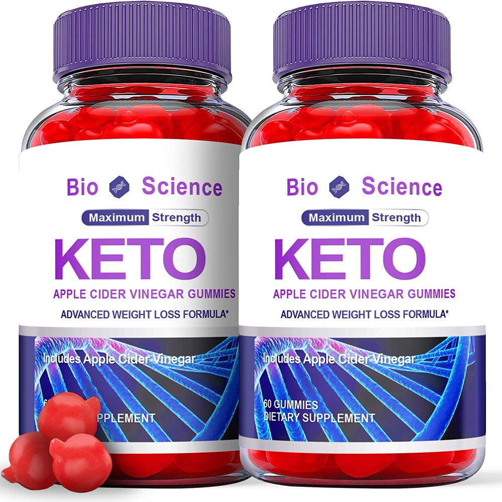 (2 Pack) Bioscience Keto ACV Gummies - Energy & Focus Boosting Dietary Supplements for Weight Management & Metabolism - Fat Burn - 120 Gummies