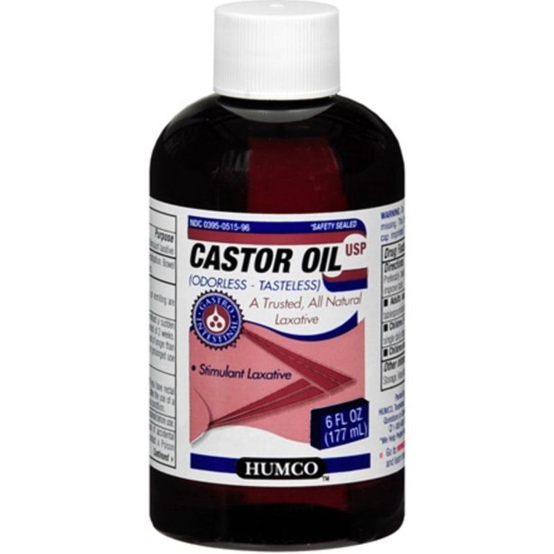 5 Pack - Humco Castor Oil Tasteless USP 6Oz Each