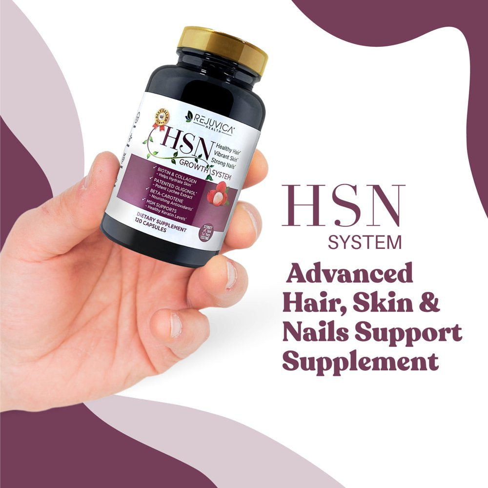 HSN System - Advanced Hair, Skin & Nails Support Supplement - Oligonol, Biotin, Hyaluronic Acid, Collagen, Bamboo Extract & More!