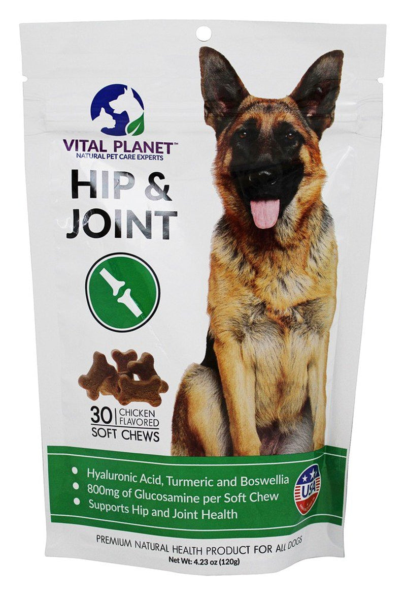 Vital Planet - Hip and Joint Treats for All Dogs Chicken Flavored - 30 Soft Chews