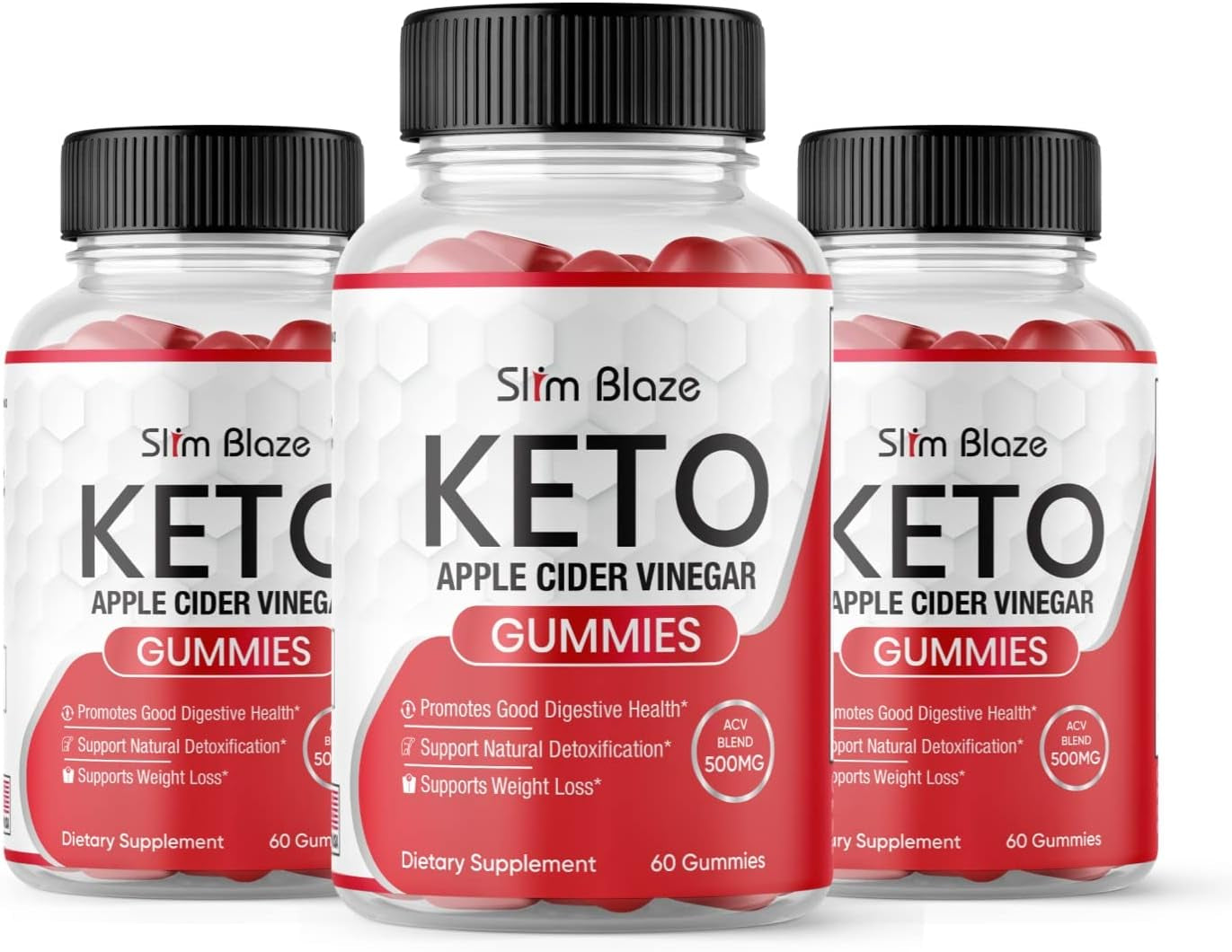 Zonata Slim Blaze Gummies, Slim Blaze Keto ACV Gummies, 180 Gummies (Pack of 3)